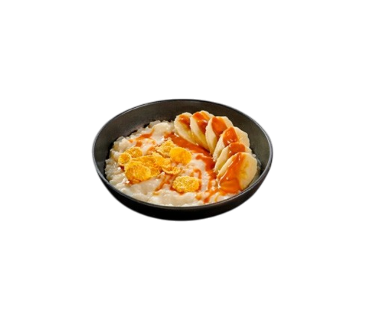 Каша с бананом и карамелью